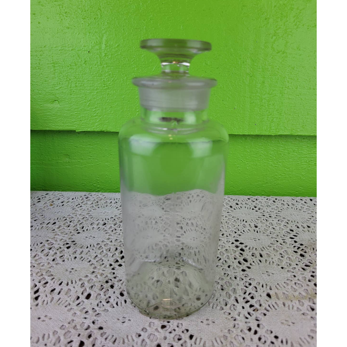 Antique 1920s P D & Co Parke Davis Company Clear Glass Apothecary