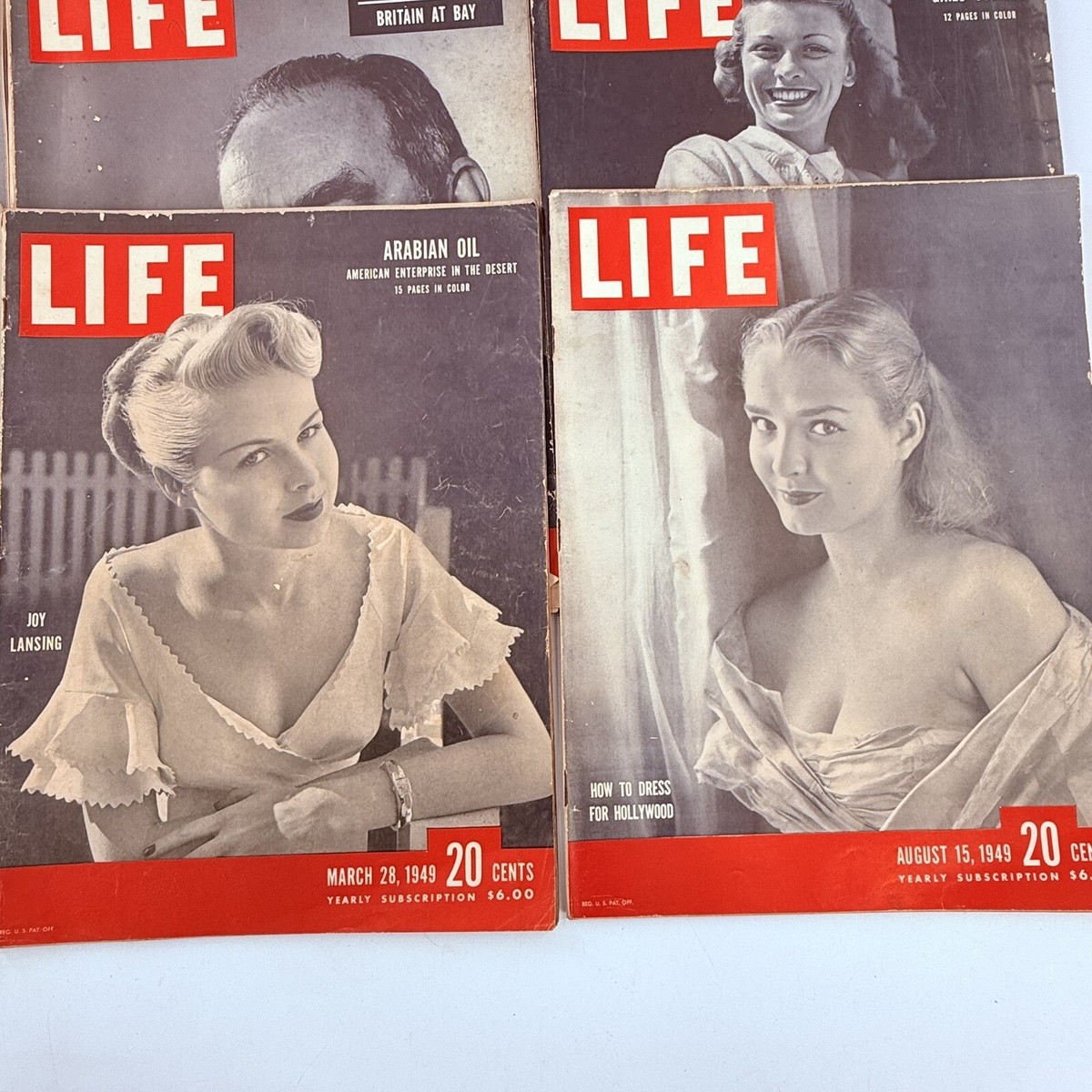 Vtg Lot Of 9 1949 Life Magazines Post WWII MCM Great Ads Mid