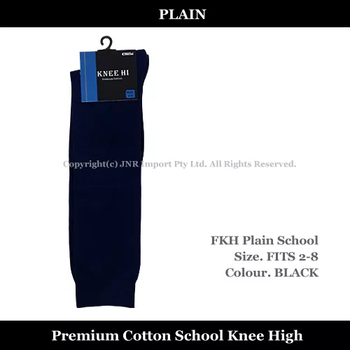 Premium Cotton Plain Knee High Size 2-8 or 6-11-Cheer Leader Girls Sydney Seller - Picture 7 of 15
