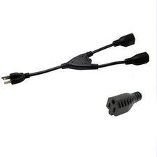 NEMA 5-15P To NEMA 5-15R X 2 16 AWG 13A Power Extension Splitter Cable