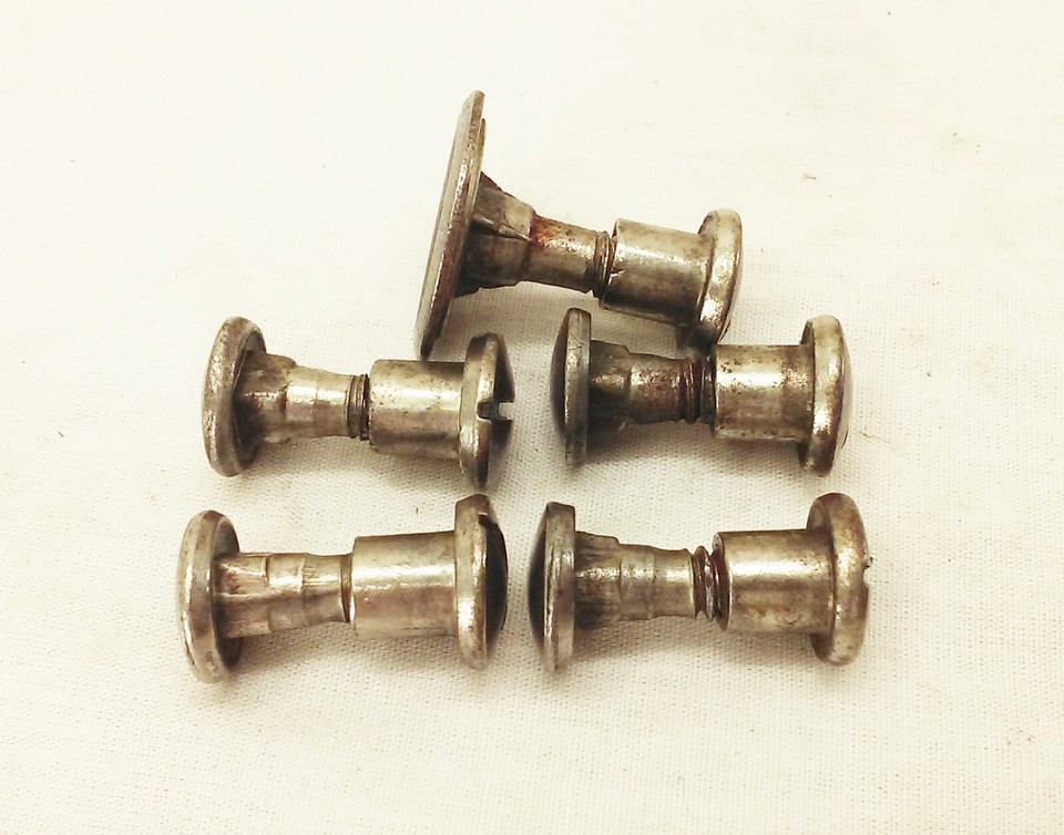 Vtg Warranted superior hand saw handle steel metal medallion w/ screws