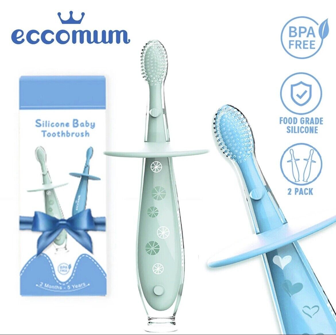 Eccomum Baby Toothbrush, 2 Pack
