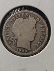 👉1909 Barber Silver Dime In Average Circulated Condion M/217