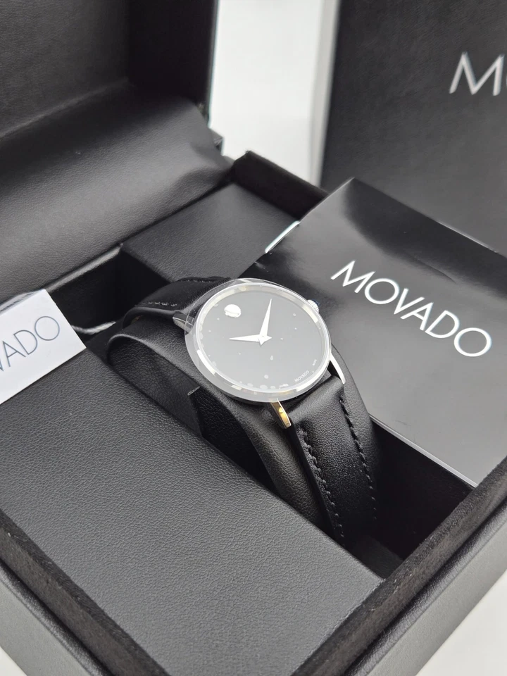 Precio de venta sugerido por el fabricante $895 | Reloj Movado para mujer clásico esfera negra - 0607317 NUEVO Foto 4 de 4