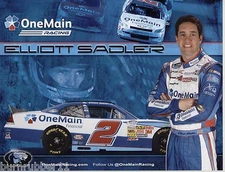 2012 ELLIOTT SADLER "ONE MAIN  FINANCIAL" #2 NASCAR NATIONWIDE POSTCARD  