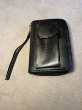 Advantage Organizer Black Zip Around Planner Wallet Wristlet 6-Ring A-Z Tabs