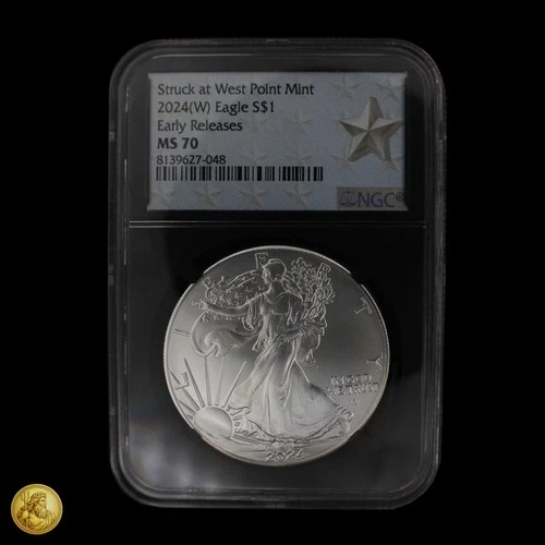 2024-W $1 1oz Silver Eagle Star NGC MS70 Early Releases Black Core-E464
