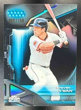 Steven Kwan 2026 Topps Chrome Black #67 Blue Refractor /150 Guardians KG