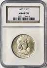 1950-D NGC MS63 FBL Franklin Half Dollar 50c Silver US Mint Coin