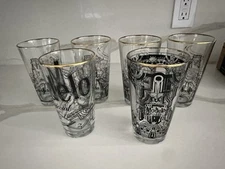 Lot Of 6 Modelo Especial Limited Edition Graffiti 16 Oz Pint Beer Drinking Glass