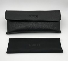 New Authentic Guess Unisex Small Glasses Black Case W. Cleaning Cloth