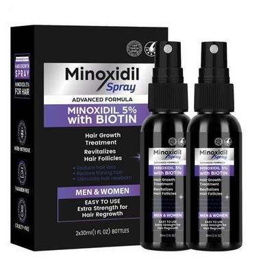 2 PC 5 % Minoxidil für Männer und Frauen Haarwuchsspray für gesünderes und d