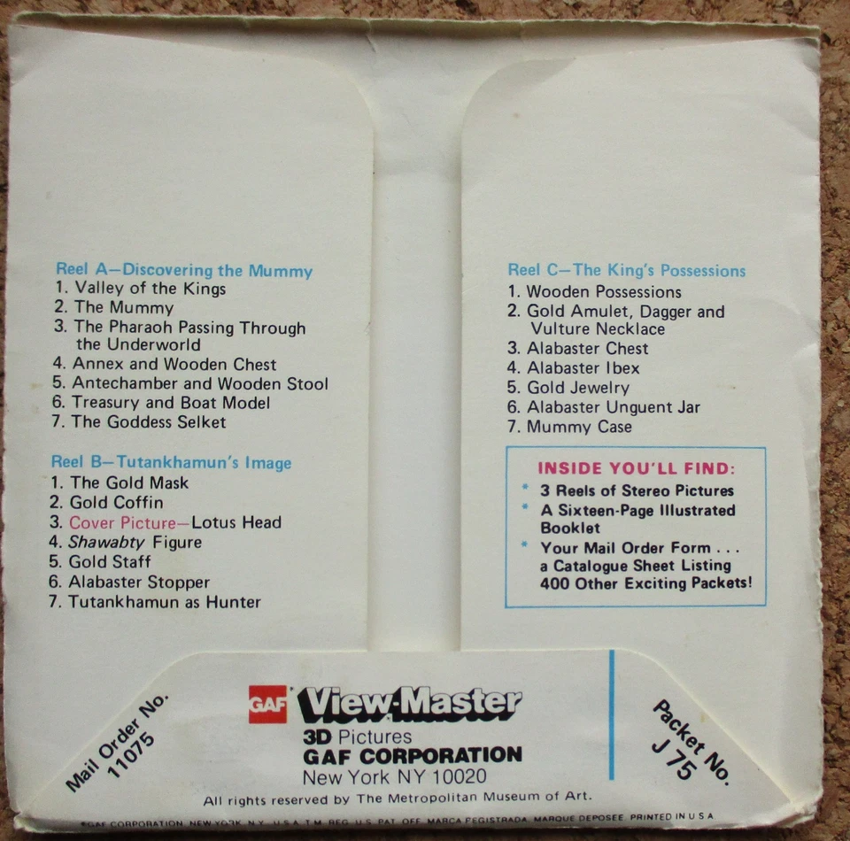 3 VIEW-MASTER 3D BILDSCHEIBEN - TUTANKHAMUN: THE BOY KING + BOOKLET - Bild 3 von 4