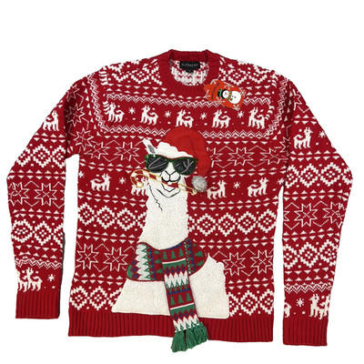 NEW Blizzard Bay Size S Cool LAMA scarf Sunglasses red Ugly Christmas Sweater