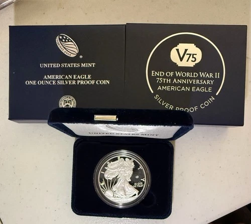 2020 End Of World War II 75Th Anniversary, American Eagle, Silver Proof Coin