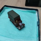 Vintage Diecast Dinky Toy - prewar 6 wheel army lorry, smooth hubs canopy driver