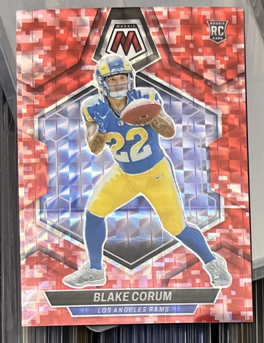 2024 Mosaic Prizm Red Camo SP Rookie BLAKE CORUM #368 LA Rams