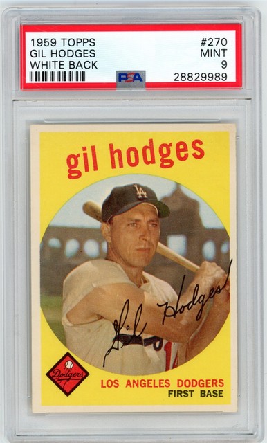 1959 Topps Baseball GIL HODGES #270 Dodgers HoF PSA 9 Mint TOP SET!