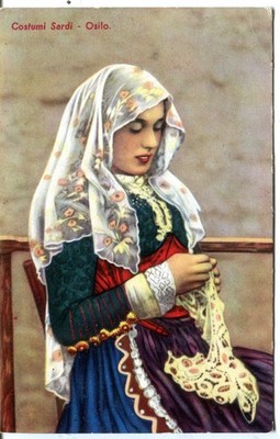 Italy Osilo - Woman Dress Costume postcard