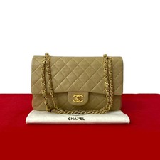 Chanel Matelassé Lambskin Shoulder Bag Women Beige One Size