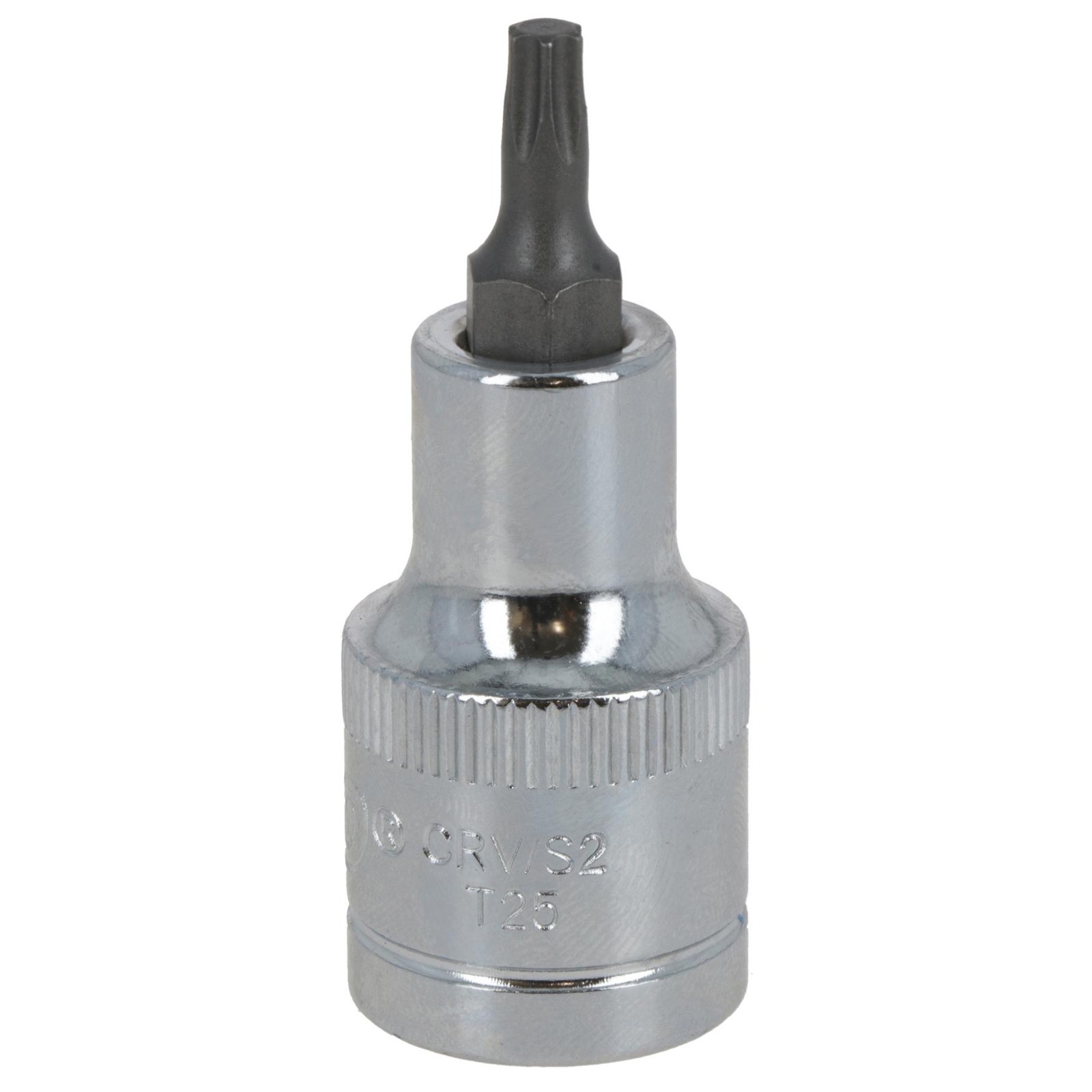 T20 Male Torx Bit Star Socket 1/2"" Drive Standard Internal Chrome Vanadium Steel