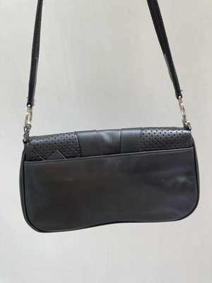 Vintage Prada Sound Lock Leather Bag Black Shoulder Crossbody