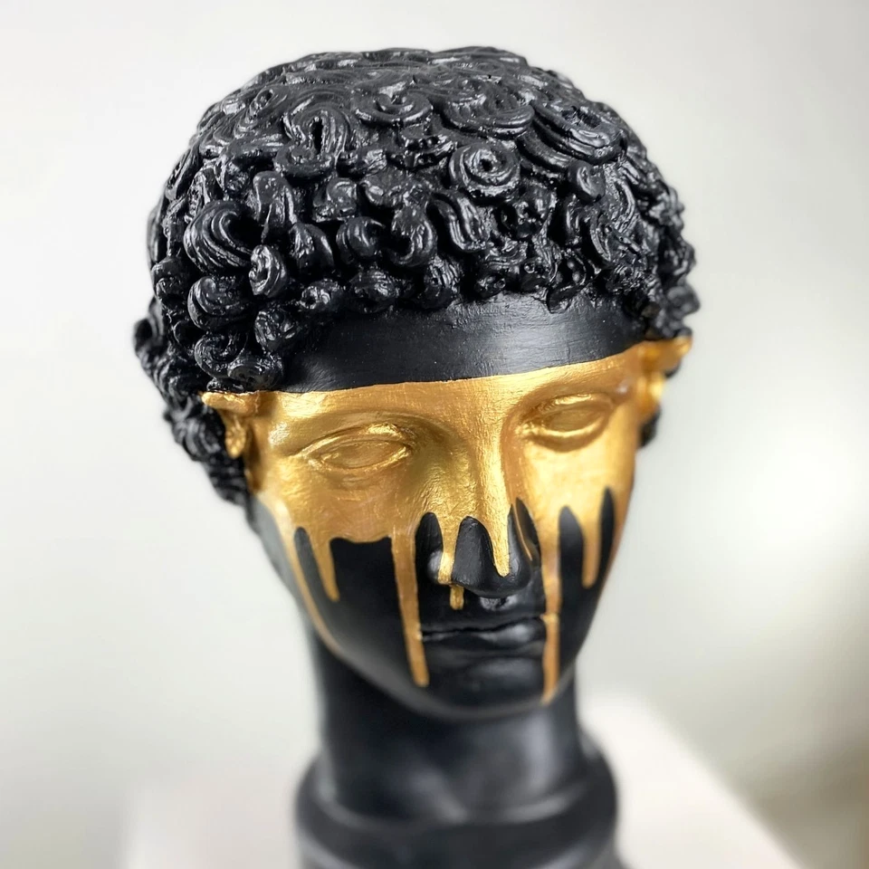 Handgefertigte Pop Art Hermes Skulptur, goldbemalte griechische Kunst... - Bild 4 von 4