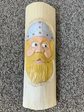 Viking Hand Carved Wooden Wall Hanging Nordic Minnesota Thor Blonde