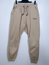 YoungLA Mens 210 Kick Back Sweatpants Joggers Tapered Workout Beige Sz M 14.5x27