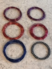 Multi-Colored Aluminum Craft Wire Lot of 6 - New and Partial Spools