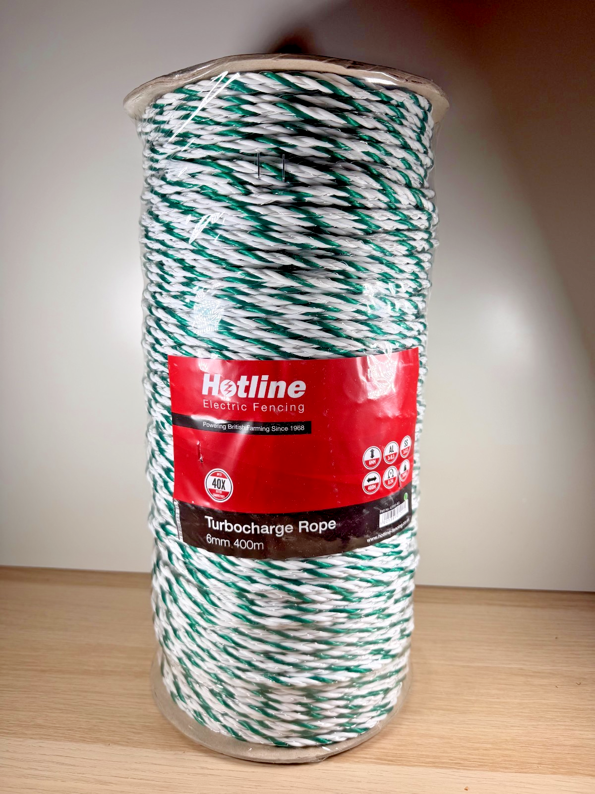 GENUINE HOTLINE TURBOCHARGE ROPE 6mm x 400m - ELECTRIC FENCE HORSE PADDOCK