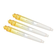 45mm Dart Shafts, Medium 2BA Thread Nylon Dart Stems - 3 Pack (White, Yellow)