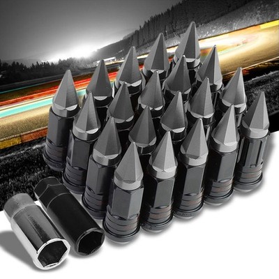 Gunmetal M12x1.50 Open/Close Acorn Lock+Hex Spike Cap 16x Lug Nuts+4 Lock Nuts