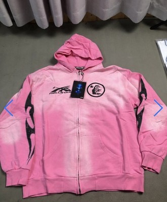 Hellstar Sports Pink Flame Zip-Up Hoodie Size XL | eBay