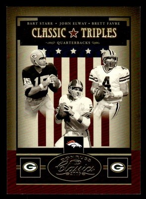 2005 Donruss Classics #CT-4 Bart Starr/John Elway/Brett Favre Triples Gold /75