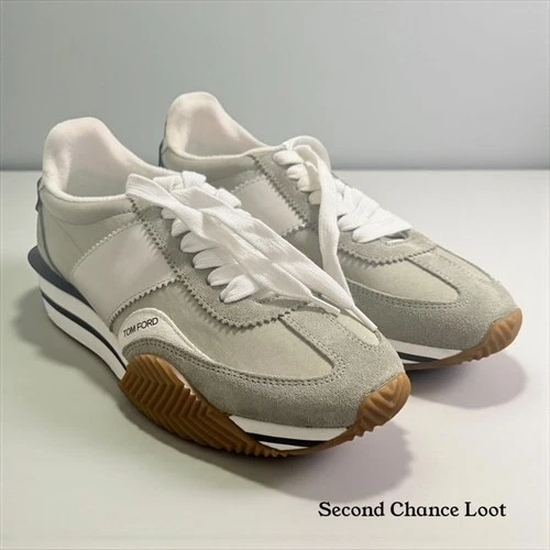 Tom Ford Grey Suede / Nylon James Panel Sneakers-Mens Size 7-With Box, Dust Bags