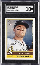 2025 TOPPS HERITAGE BICENTENNIAL #71 JACE JUNG #/200 SGC 10 GM