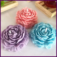 3D Peony Candle Silicone Mold DIY Relief Flower Soap Resin Plaster Mould Home.