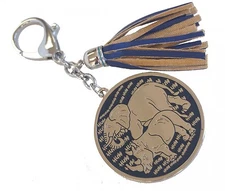 Feng Shui Blue Rhino Elephant Anti Burglary Keychain