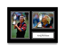 Greg Norman Signed A4 Photo Autograph Open Championship Golf Gift Display + COA