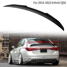 Rear Lip Trunk Spoiler Wing For 14-23 Infiniti Q50 Sedan PSM Glossy Black Style