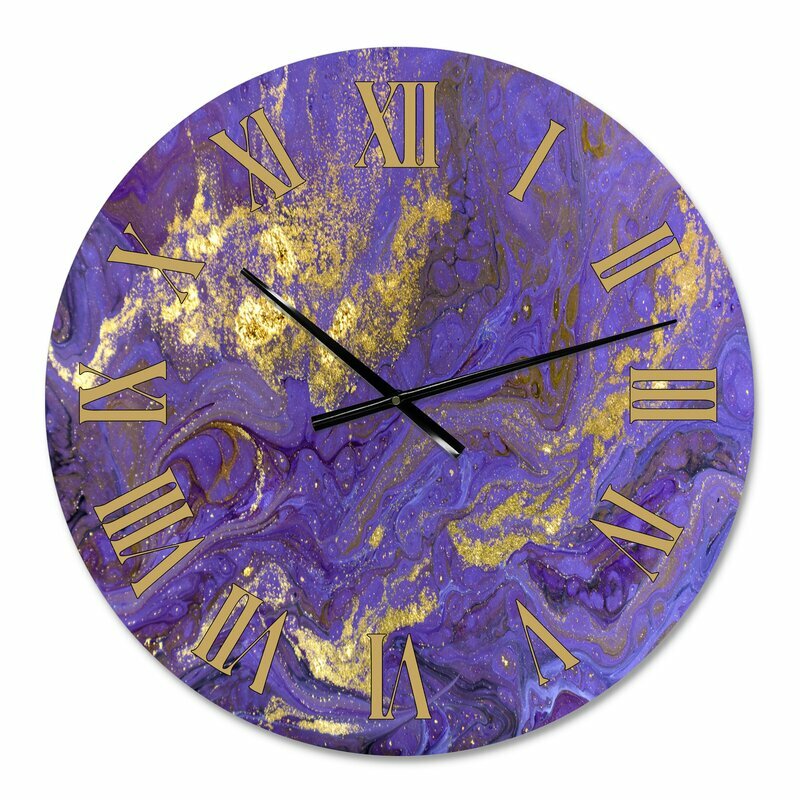Brand New Oversized Marbled Rippled Texture I Wall Clock By East Urban FLG44