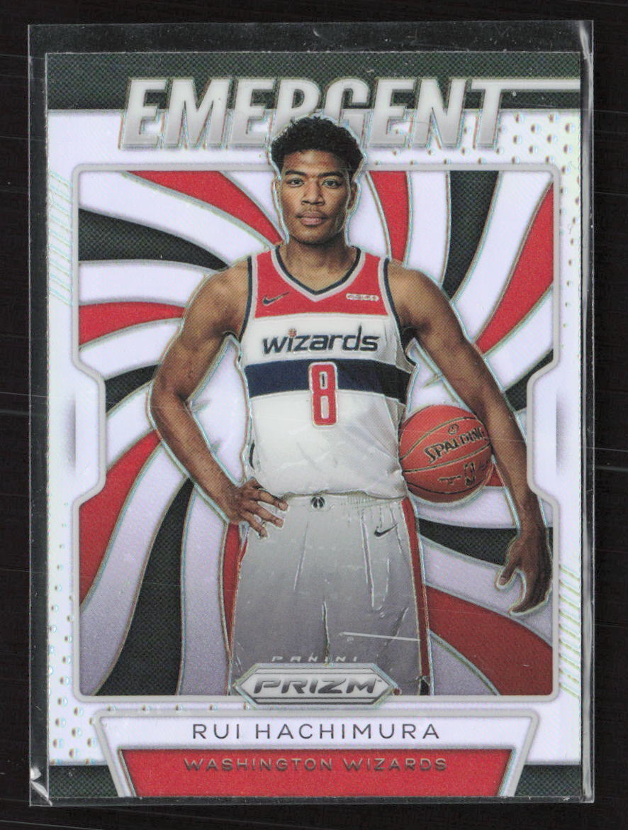 2019-20 Panini Prizm #21 Rui Hachimura Emergent Silver RC Washington Wizards