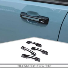 For 2022-2024 Ford Maverick Gloss Black Look Side Door Handles Decor Cover Trim