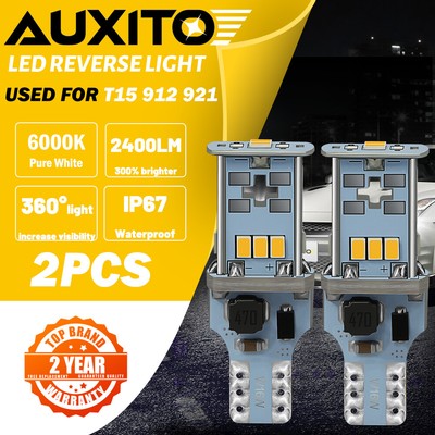 AUXITO Backup 921 T15 912 W16W CSP LED Bulb Back Up Reverse Light White 2400LM