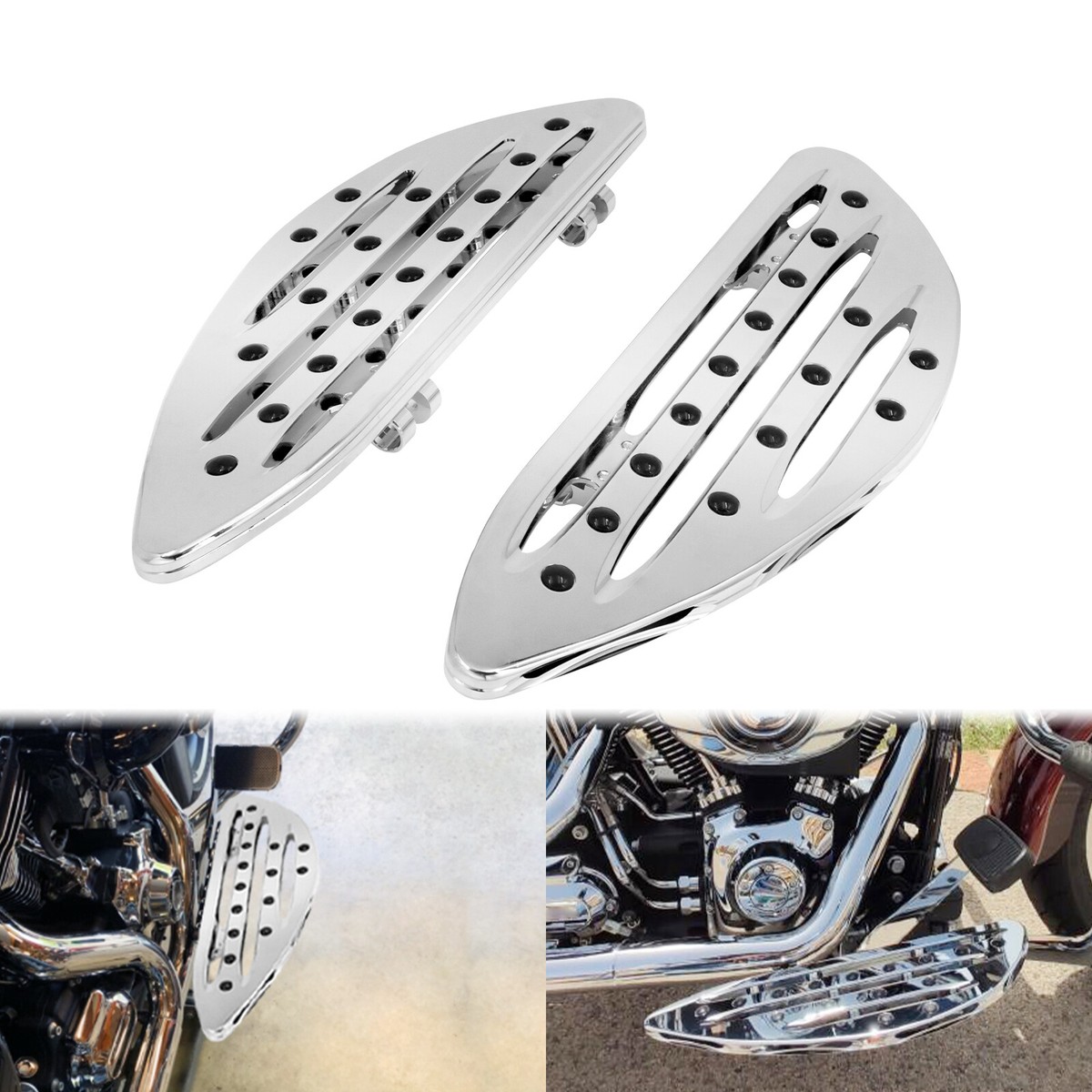 Aazon.co: HCotorku Otorcycle Floorboards Set Driver Passenger Footboards Front Rear Foot - View #8