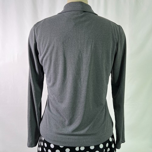 Cherokee Womens Button-up Shirt Light Grey, Sz M - Picture 3 of 7