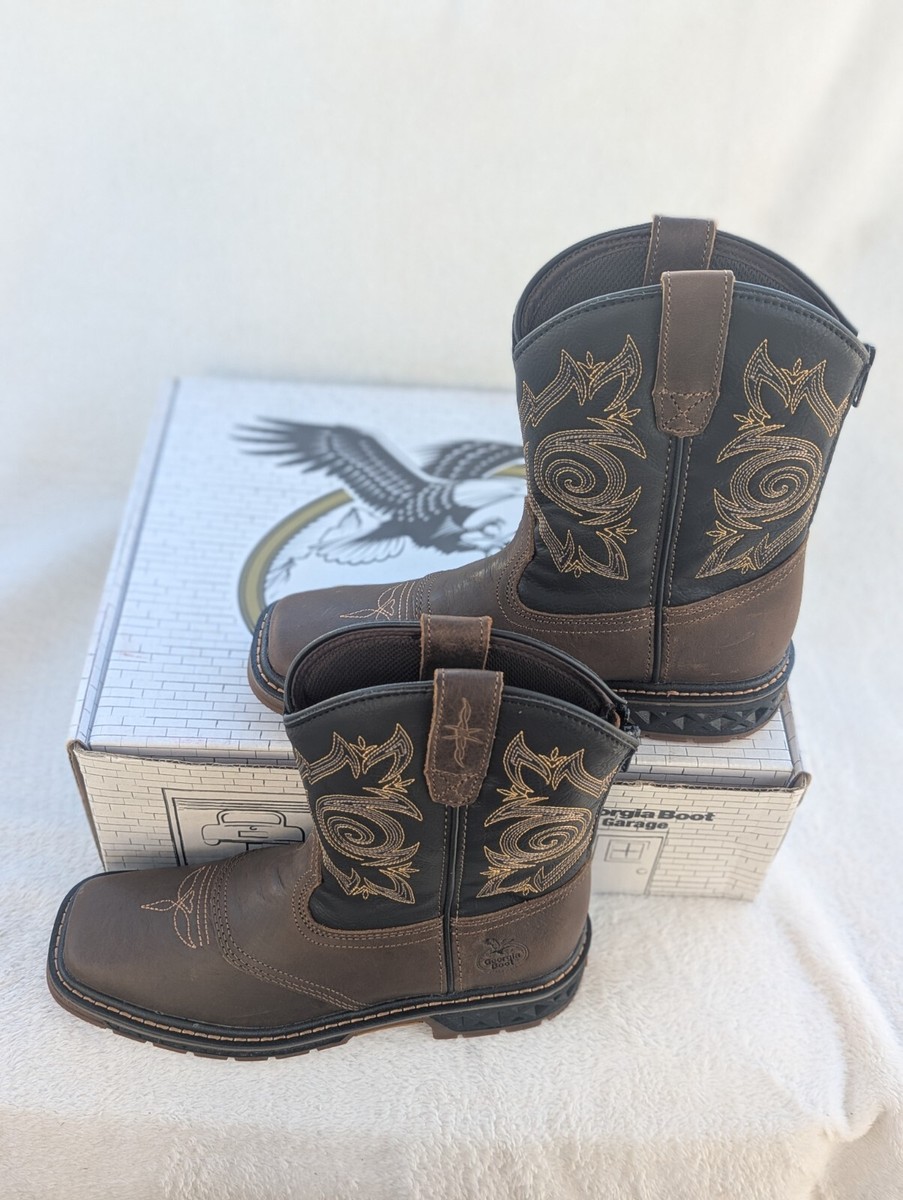 Size 1 Unisex Kids Georgia Boot Carbo-Tec Western GB00343C Zip Up