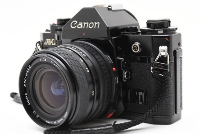 MINT] Canon A-1 Black SLR 35mm Film Vintage Camera + 28mm WIDE 2