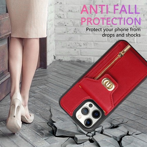 Damen Umhängetasche Leder Geldbörse Karte für iPhone 15 Pro Max 14 13 12 11 XS XR - Bild 31 von 52